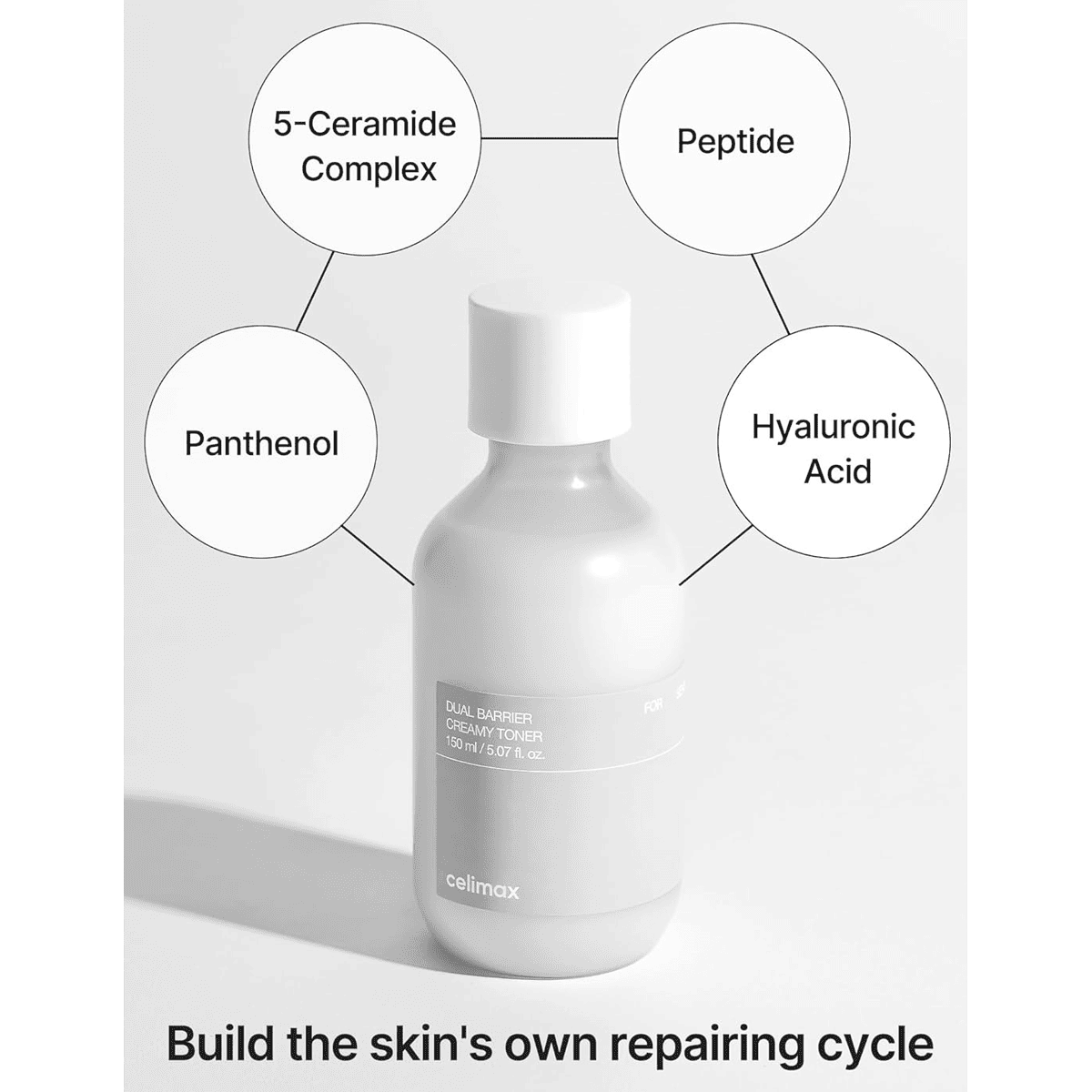 Celimax Dual Barrier Creamy Toner with Ceramides, Oil & Alcohol Free (5.07 fl oz/150ml)