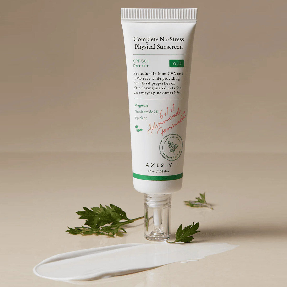 AXIS-Y Complete No-Stress Physical Sunscreen V3 - SPF 50 Mineral Sunscreen (1.69 fl oz/50ml)