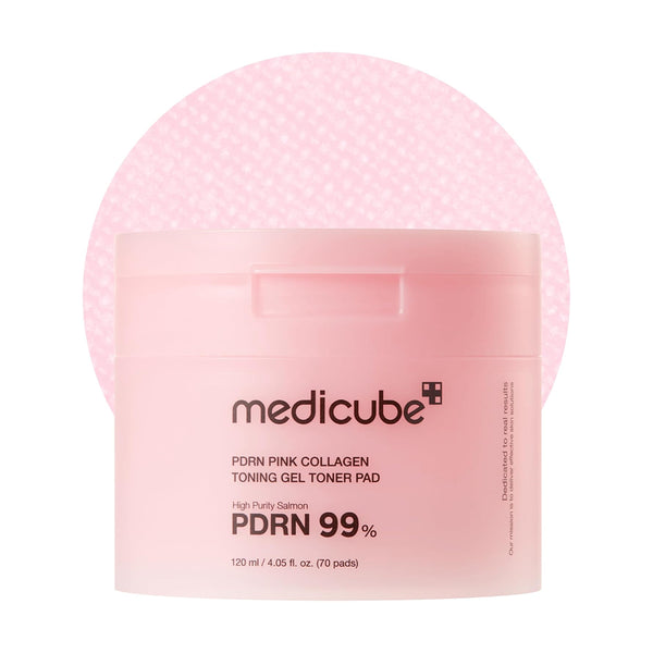 Medicube Salmon DNA PDRN Pink Collagen Jelly Pad | Korean Gel Toner Pads 70Pads (4.05 fl oz/120ml)