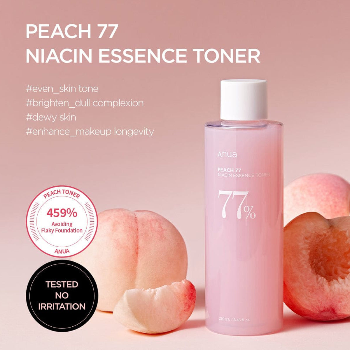 ANUA Peach 77 Niacin Essence Toner (8.45 fl oz/250ml)