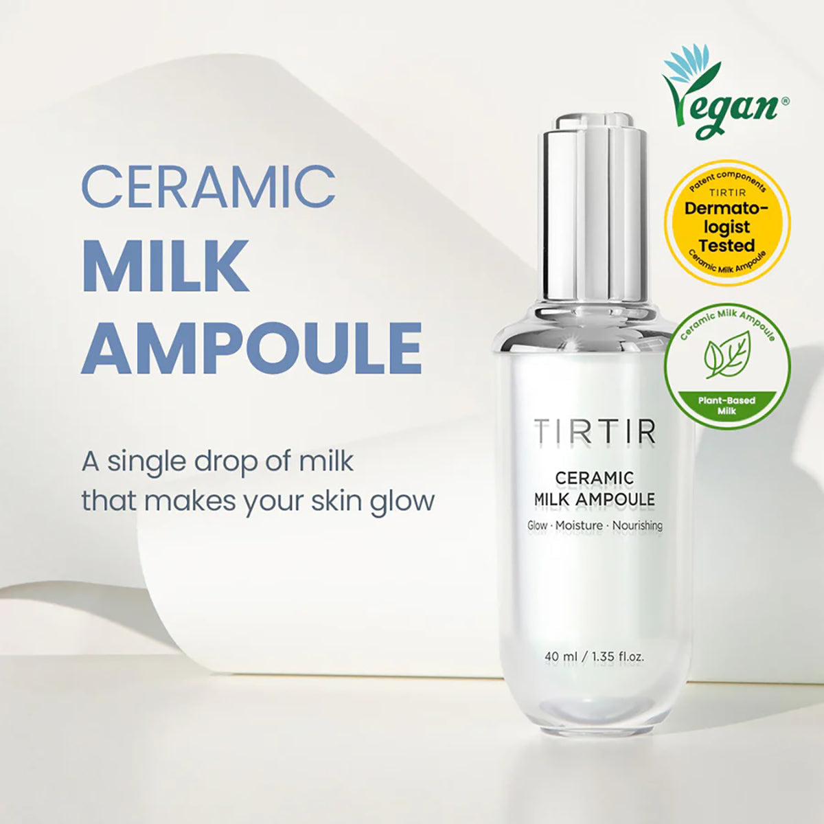 TIRTIR Ceramic Milk Ampoule - 3-in-1 Skin care (1.35 fl oz/40ml)