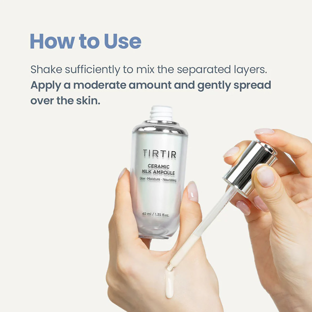 TIRTIR Ceramic Milk Ampoule - 3-in-1 Skin care (1.35 fl oz/40ml)