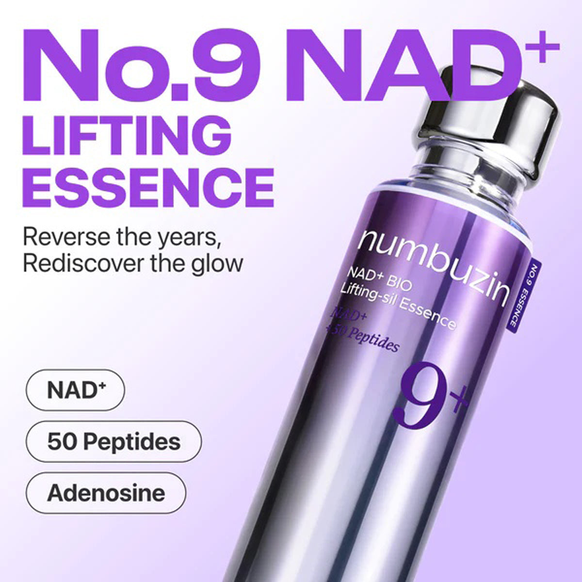 Numbuzin No.9 NAD+ BIO Lifting Serum | Advanced Age-Defying Recovery (1.69 fl oz/50ml)